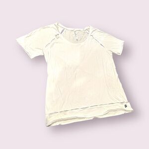 Fabletics Women's White Casual Top With Cut Out Details Size Medium
